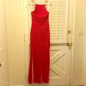 Hot pink lace up gown